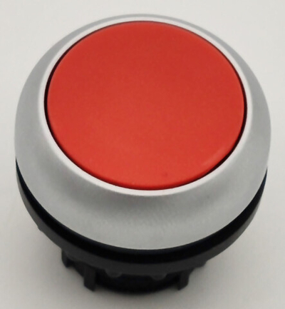 5шт Кнопка красная светосигнальная матовая  ABB с фиксацией и колодкой