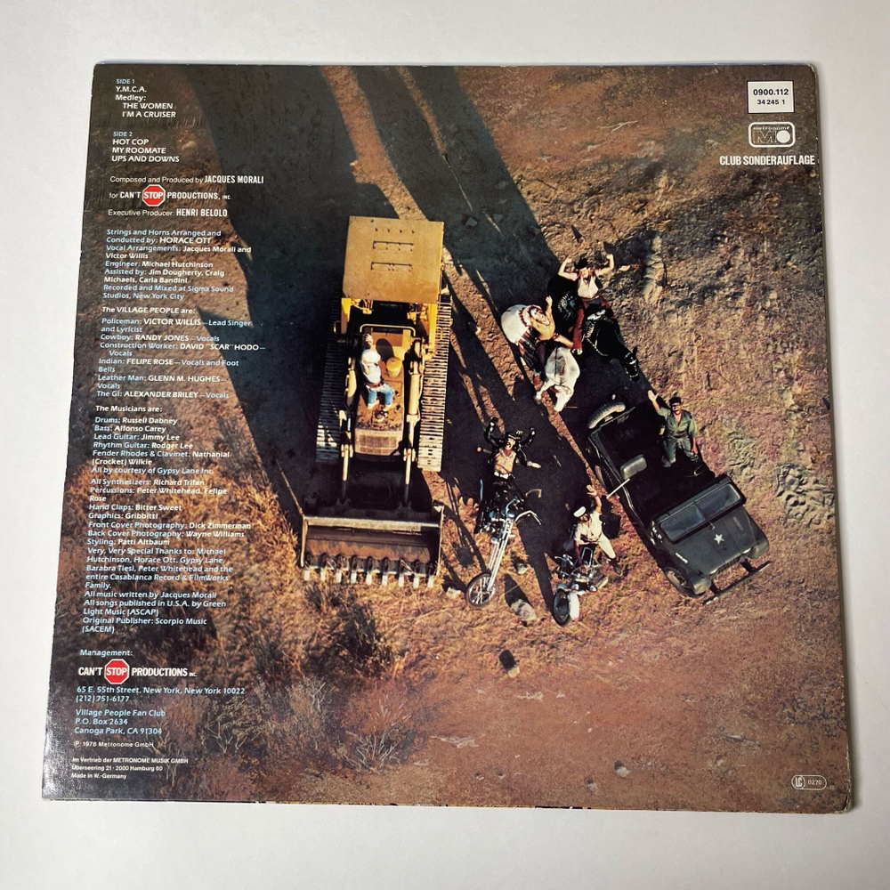 Винтажная виниловая пластинка LP Village People Cruisin (Germany 1978) Y.M.C.A.