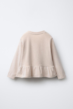 ZARA ЛОНГСЛИВ SOFT TOUCH С КОНТРАСТНЫМИ БАНТАМИ, ПЕСОЧНЫЙ