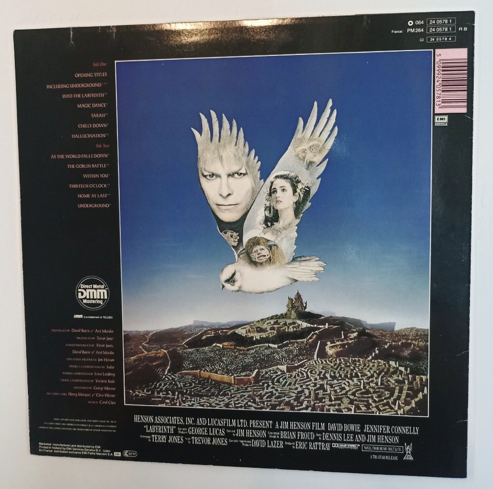Винтажная виниловая пластинка LP David Bowie And Original Score By Trevor Jones Labyrinth (From The Original Soundtrack Of The Jim Henson Film) (Germany 1986)