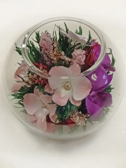 натуральные цветы в стекле, вакуум