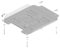 защита КПП. 5 мм, Алюминий. для Toyota Land Cruiser Prado 250 2023-н.в., Motodor.32533