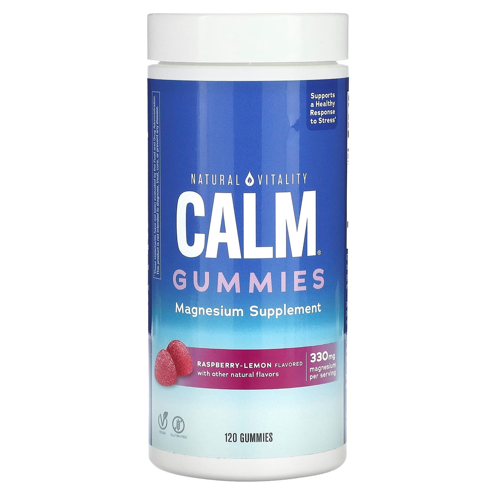 Natural Vitality, CALM, добавка с магнием, малина и лимон, 120 жевательных таблеток (82,5 мг в 1 шт.)