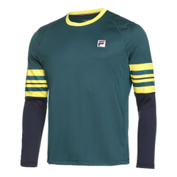 Мужское теннисное поло Fila Tom Long Sleeve Men - Dark Green, Black