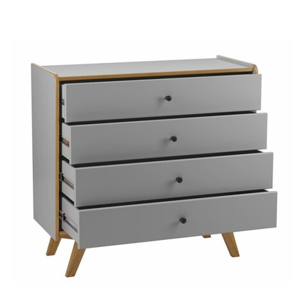 Комод «Винтаж» четыре ящика серый лак 7042/браун