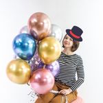 Шар (12"/30 см) Розовый, лайт, хром 50 шт.