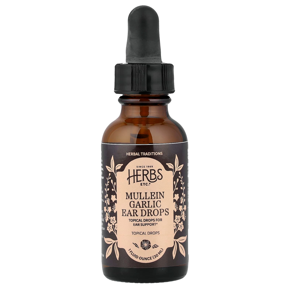 Herbs Etc., коровяк и чеснок, ушные капли, 30 мл (1 жидк. унция)