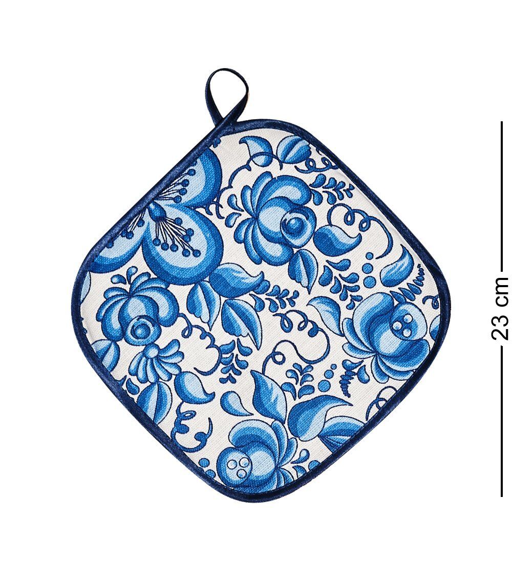 ТК-239-B Набор 4 пр. «Фартук, рукавица, прихватка, полотенце» (лен, синий)