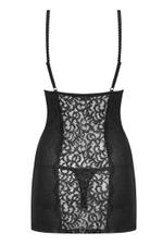 Коротенькая сорочка Laluna с кружевом (Размер: L-XL) (Цвет: черный)