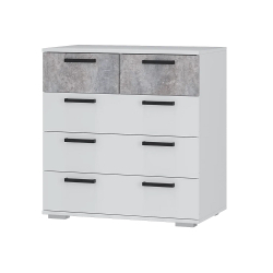 Комод Стандарт-5, Белый, Цемент светлый