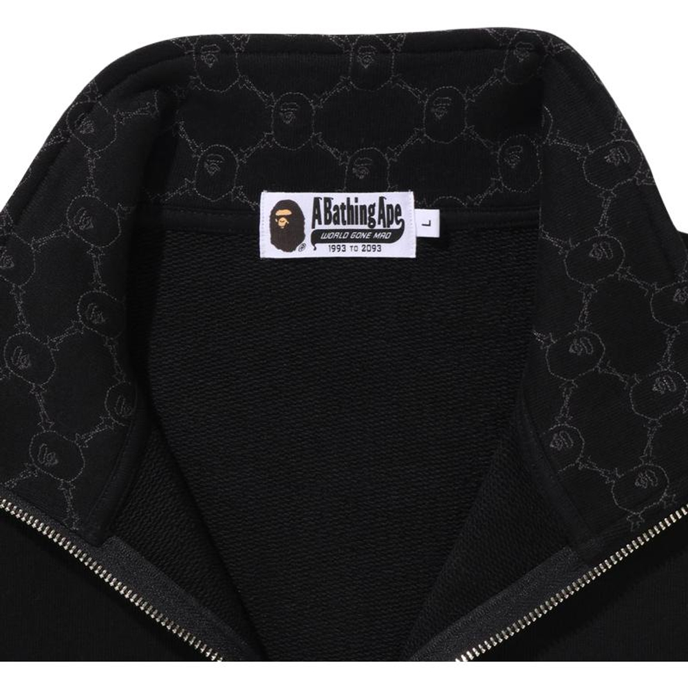 A Bathing Ape College Monogram Logo Half Zip Relax Fit Crewneck Свитшот
