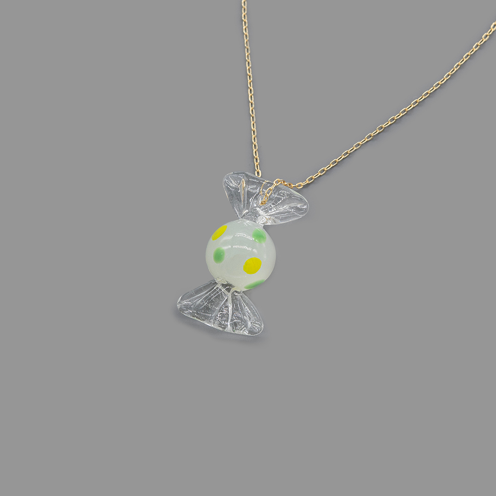 Подвеска лампворк "Лимонная карамелька", 26,5*14мм, прозрачное стекло