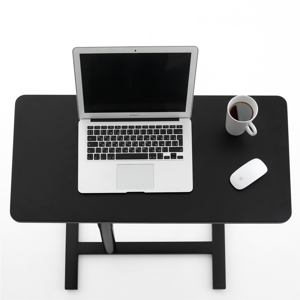 Компьютерный стол с газлифтом, прикроватный столик, столик для ноутбука, регулировка высоты, черный, Tatkraft Bliss, 8