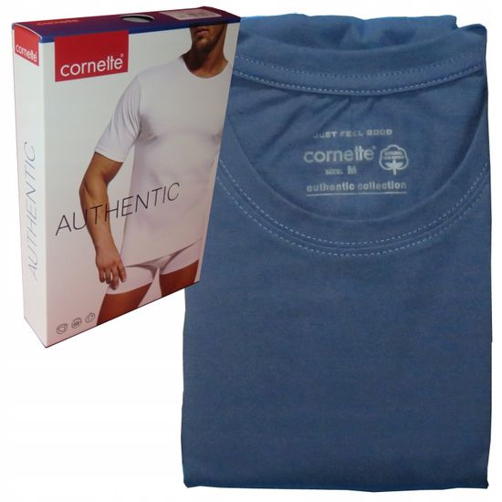 Футболка мужская с коротким рукавом и круглым вырезом Cornette Authentic 202 NEW, джинсовая