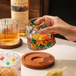 Стакан Олд Фэшн 275 мл Mosaic Square крутящийся на дерев. подставке UTOPIA COCKTAIL Barbossa [1]