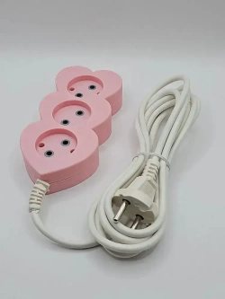 Сетевой фильтр Розовый Сердечки 3 метра