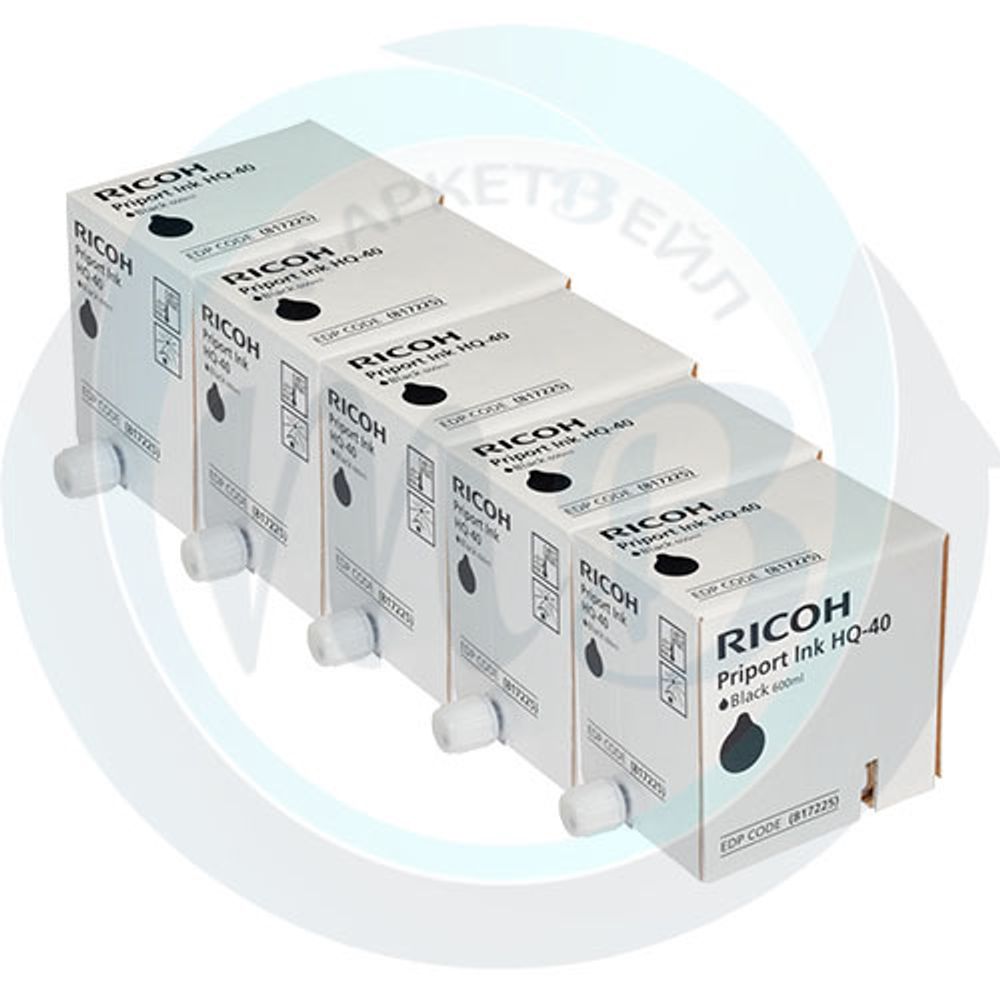 Чернила для дупликатора RICOH тип HQ40 Priport DD 4450/ DX 4542 4545/JP 4500 черный (817225) 5pcs * 600ml