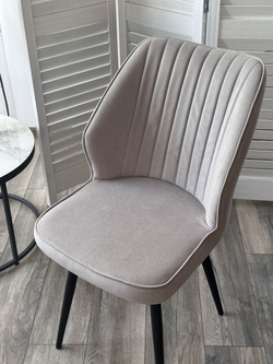 Стул РОССО 360 град. поворот. B22 Серый, велюр / черный каркас, М-City