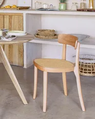 Стул Romane светлый бук с сиденьем из ротанга