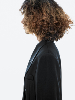 Massimo Dutti Платье-блейзер с атласной деталью, черный