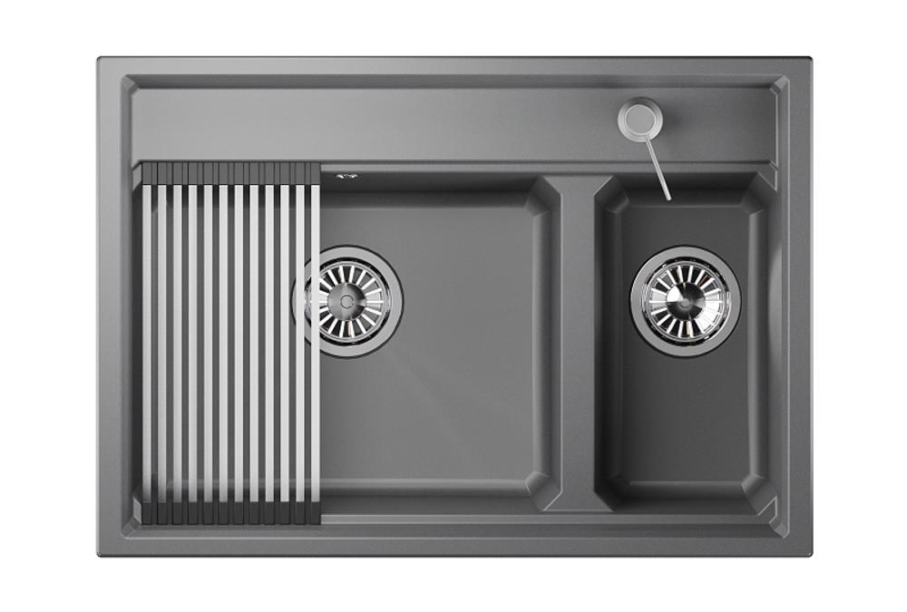 Кухонная мойка GRANULA Kitchen Space (7302, АЛЮМИНИУМ)