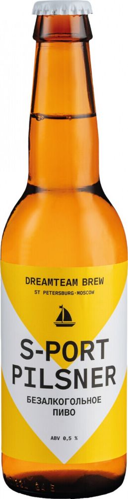 Пиво Дримтим С-Порт Пилснер Безалкогольное / Dreamteam S-Port Pilsner 0.33л - 12шт