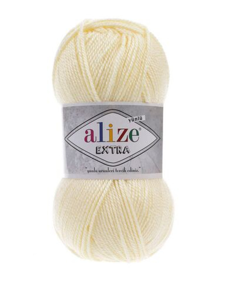 Экстра (Extra ) пряжа Alize 100% акрил 5х100г/220м 01 молочный