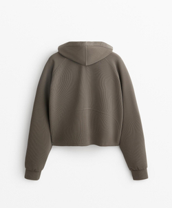 Oysho Толстовка с капюшоном в рубчик, угольный