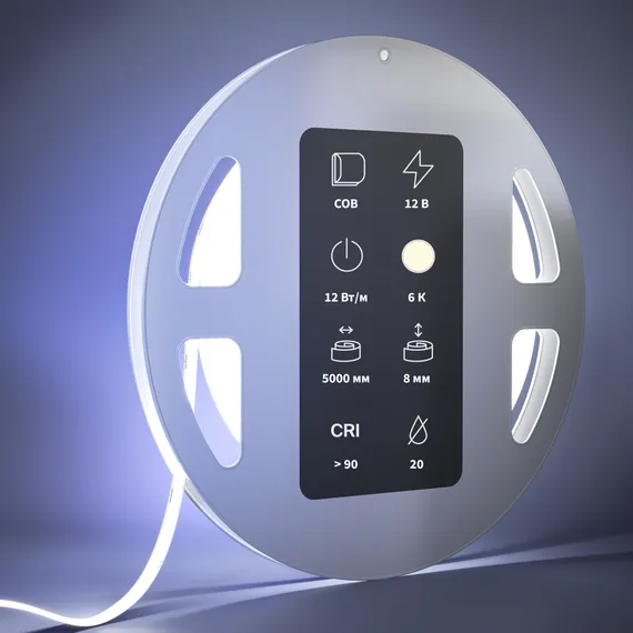 Светодиодная лента Ультра 24В COB 12Вт/м 6000К 5м IP 20 201077 Led Strip 201077