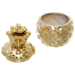 Шкатулка керамическая «GOLD Podarok», ананас, цвет золото, 10*7*5см (в инд. коробке)