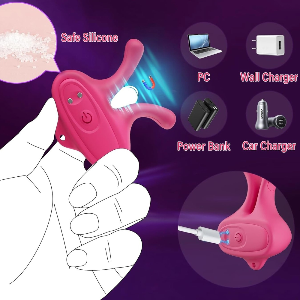 Вибростимуляторы для сосков Silicone toys 9 режимов розовый