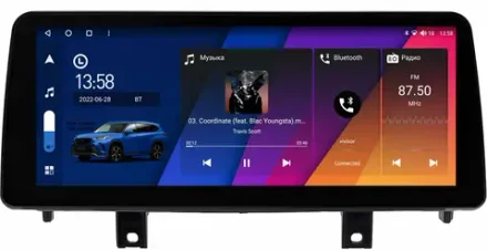 Магнитола BMW X5 (F15), X6 (F16) 2013-2018 - Canbox H-Line 0113 монитор 12.3" QLED в стиле BMW на Android 10, ТОП-процессор, CarPlay, 4G SIM-слот