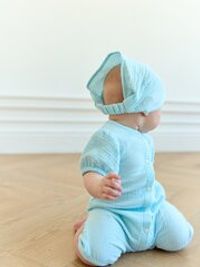 Ромпер муслиновый с рукавом-фонариком "Утренняя дымка" 0+