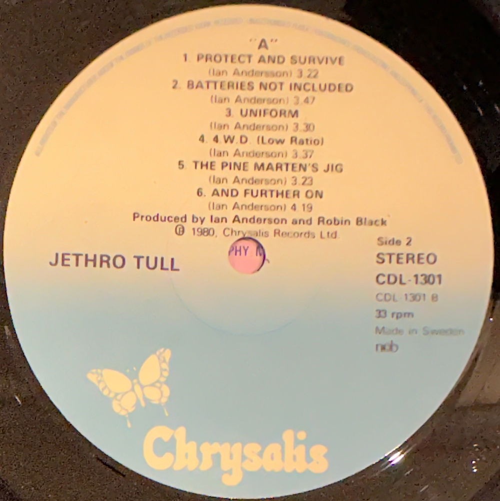 Jethro Tull - A (Швеция 1980г.)