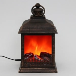 Сувенир с подсветкой «КАМИН - Огонь» 15*15*27 см (питание от USB и батареек)