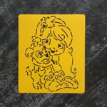 Трафарет №13 Девочка с щенком