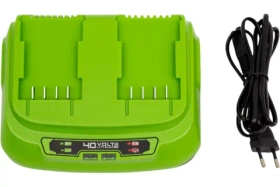 Быстрое зарядное устройство для 2-х аккумуляторов 40V GreenWorks 2938807