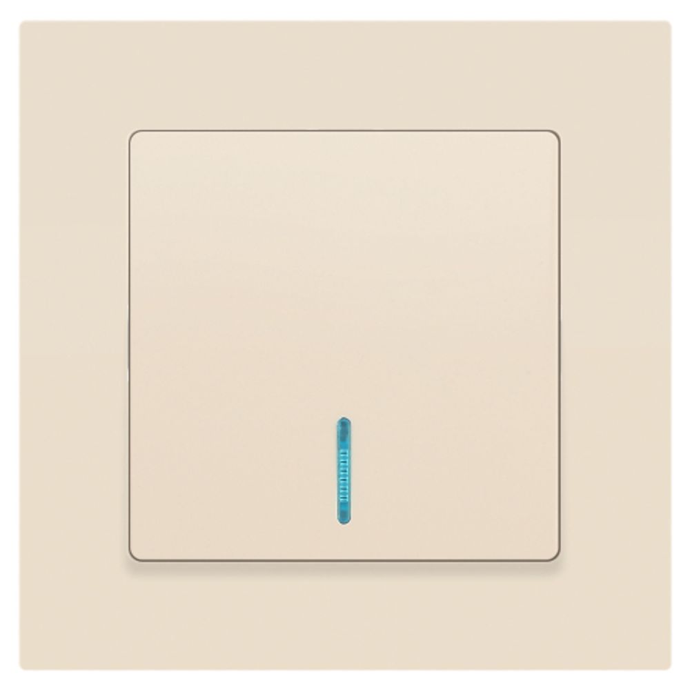 Выключатель Intro Accent 6-102-02 с подсветкой, 10А-250В, IP20, СУ, AL/CU, слоновая кость