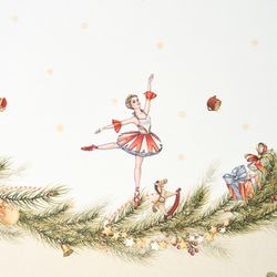 СКАТЕРТЬ КРУГЛАЯ "ЩЕЛКУНЧИК" ,220СМ БЕЖЕВЫЙ 100% ХЛОПОК , ТВИЛ