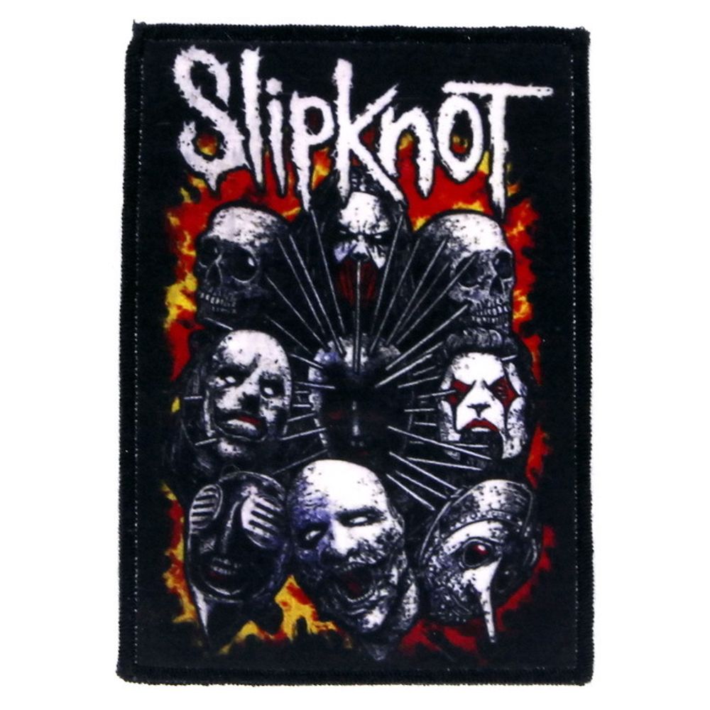 Нашивка Slipknot маски в огне (408)