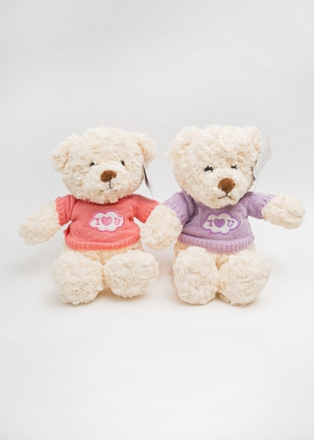Мягкий медвежонок в свитере «I❤️U» 25 см