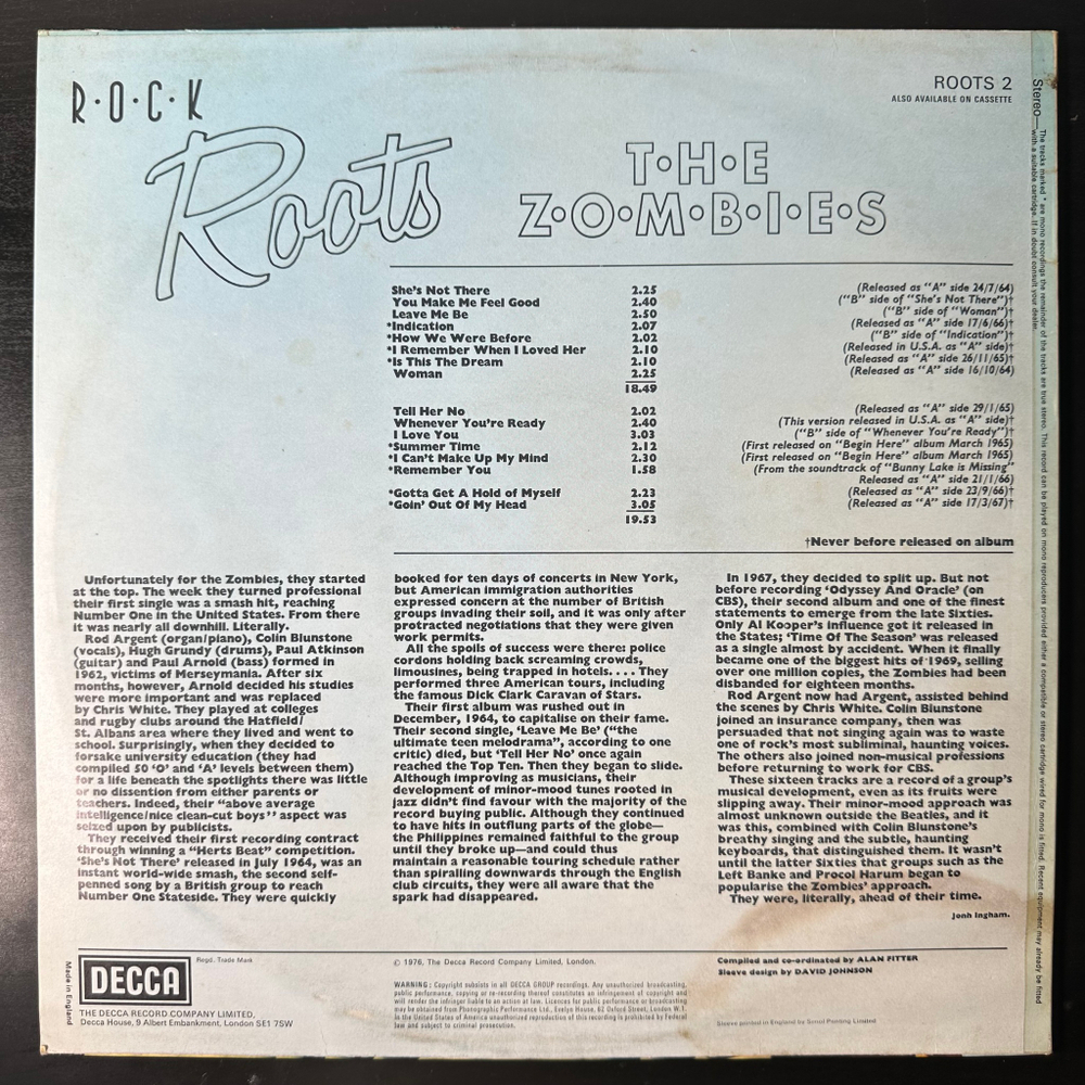 The Zombies - Rock Roots (Англия 1976г.)