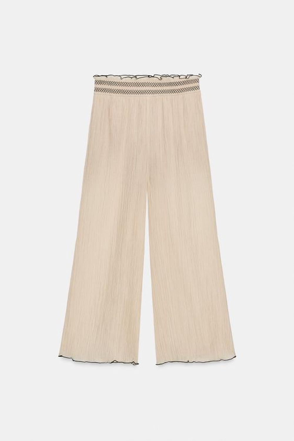 ZARA БРЮКИ-КЮЛОТЫ С КОНТРАСТНЫМИ ШВАМИ, ПЕСОЧНЫЙ