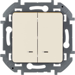 Выключатель 2х-клавишный с подсветкой/индикацией 10А 250В слоновая кость Inspiria Legrand