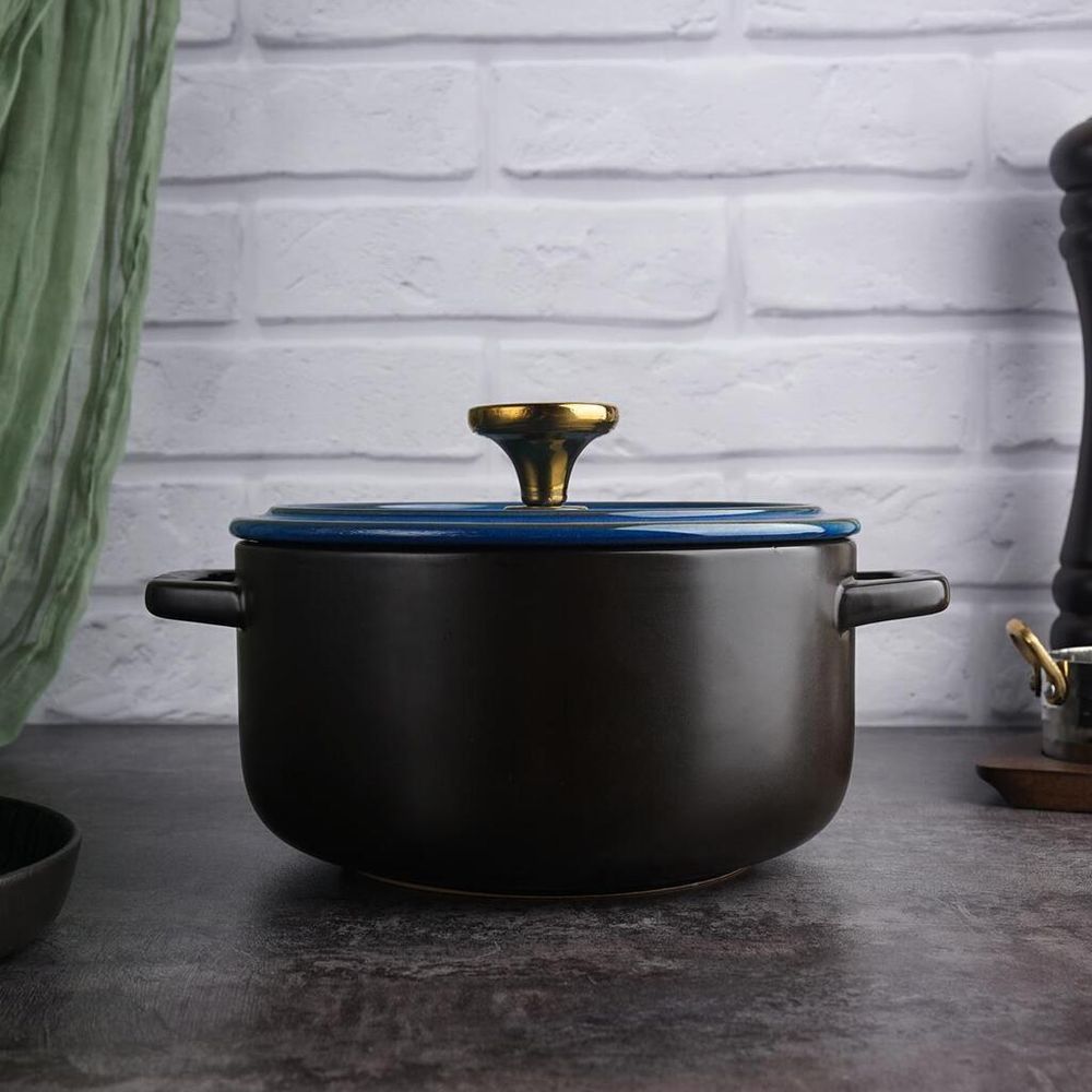 Кастрюля 2,7 л, 19*11 см с крышкой керамическая Style Buffet New Kitchen P.L. Proff Cuisine