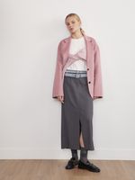 БАЗОВЫЙ РЕМЕНЬ С МЯТОЙ ПРЯЖКОЙ ЗАМША ГОЛУБОЙ