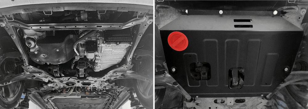 Защита картера АвтоБроня для WEY 05 РКПП 4WD 2023-н.в., рынок РФ, сталь 1.5 мм, с крепежом, штампованная, 111.02032.1