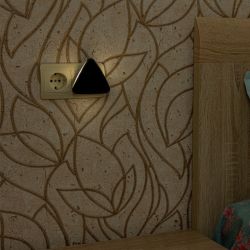 DTL-320 Треугольник-Black-Sensor Светильник-ночник. С фотосенсором день-ночь. Черный. ТМ Uniel