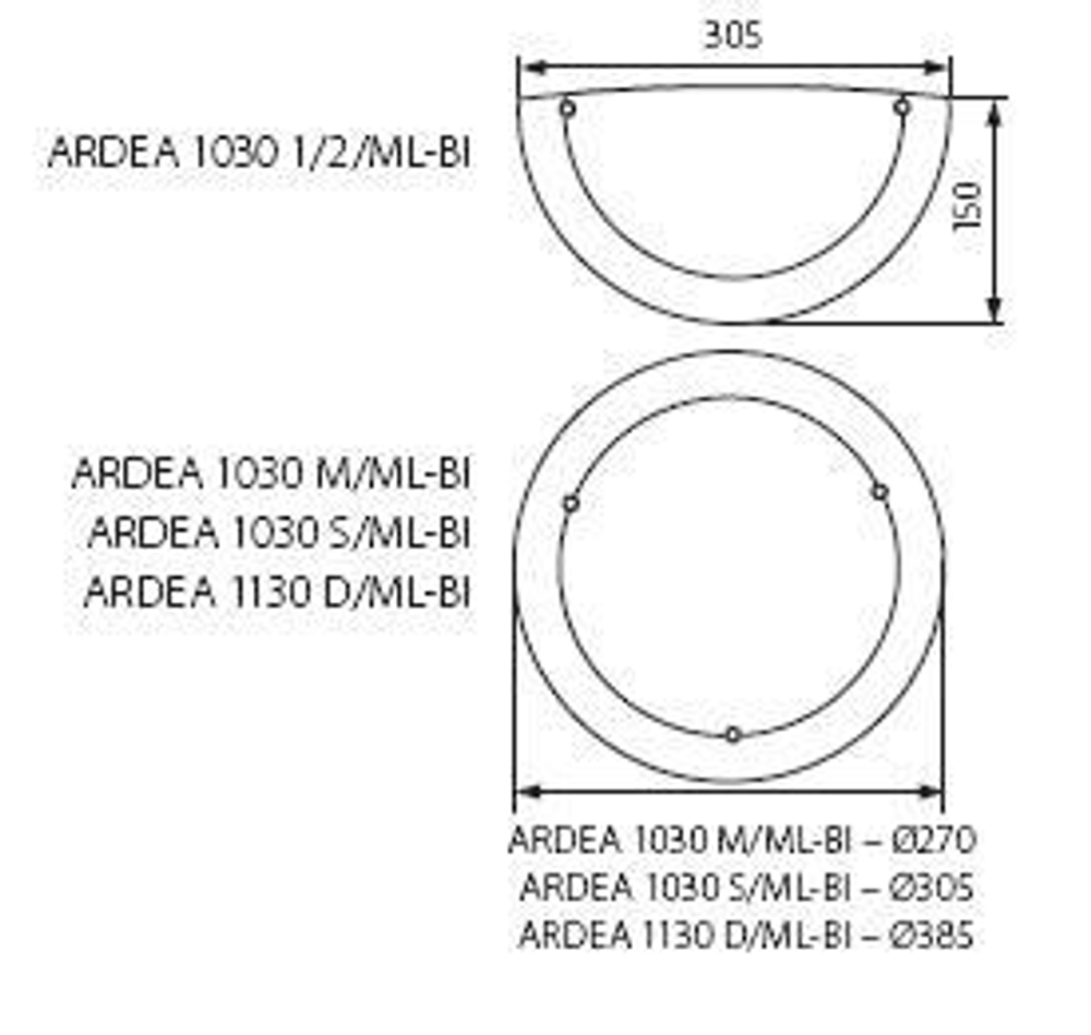 Светильник тарелка KANLUX ARDEA 1030 S/ML-BI