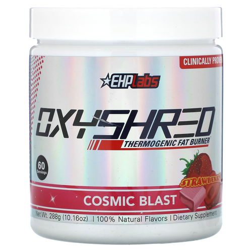 EHPlabs, OxyShred, термогенный сжигатель жира, Cosnic Blast, клубника, 288 г (10,16 унции)